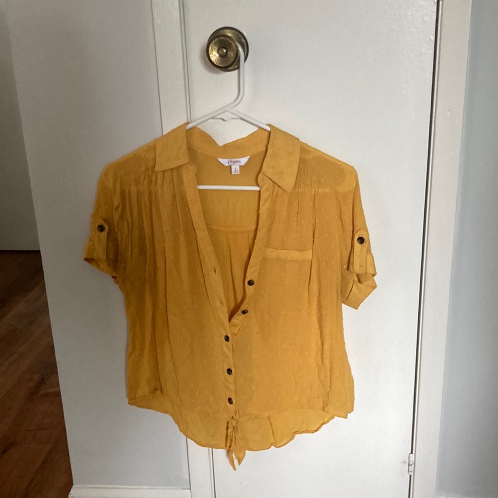 Candies yellow button up shirt